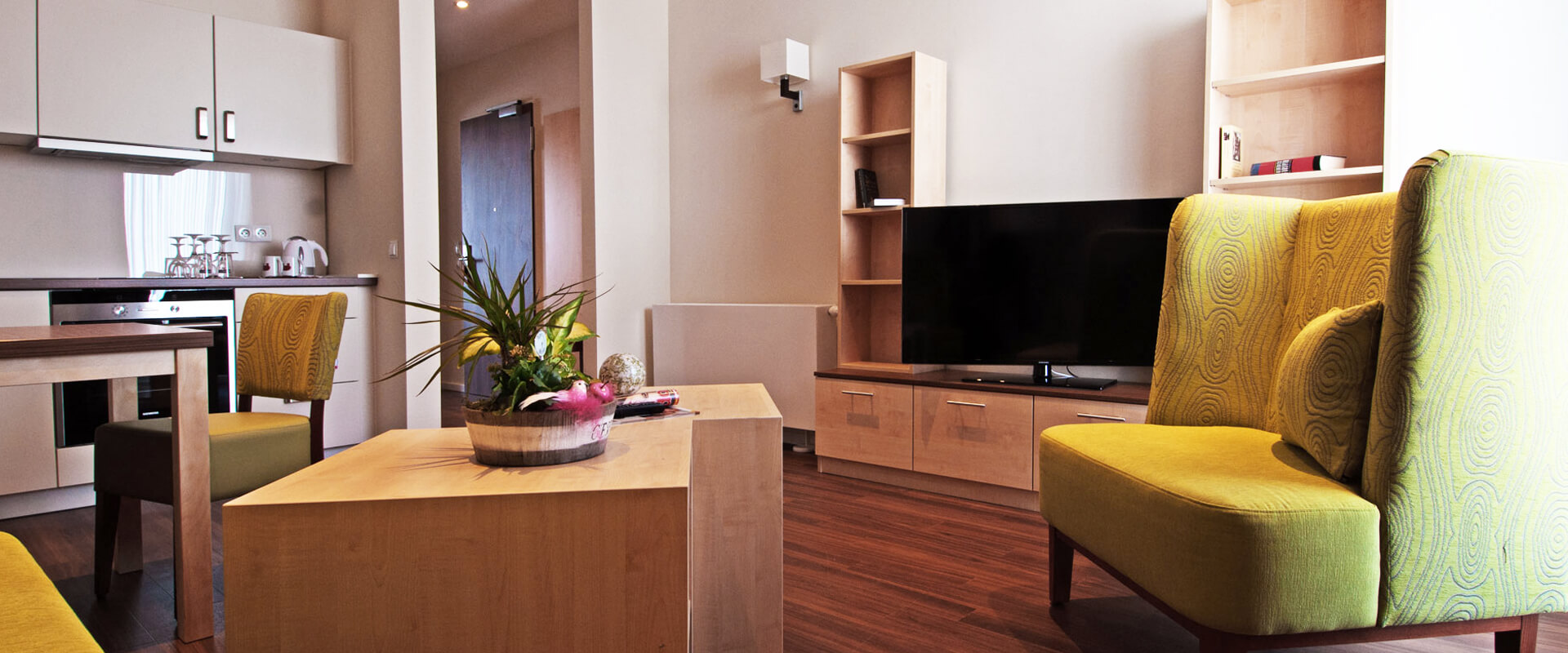 Interior view of a room at Hotel Esplanade.