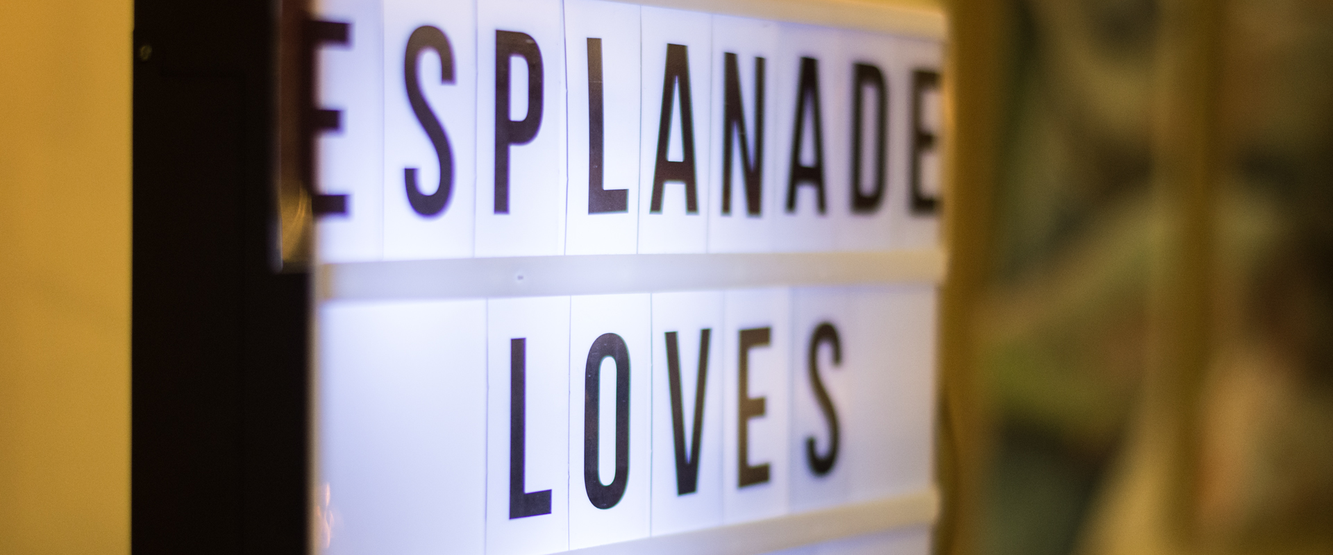Esplanade loves you as written text